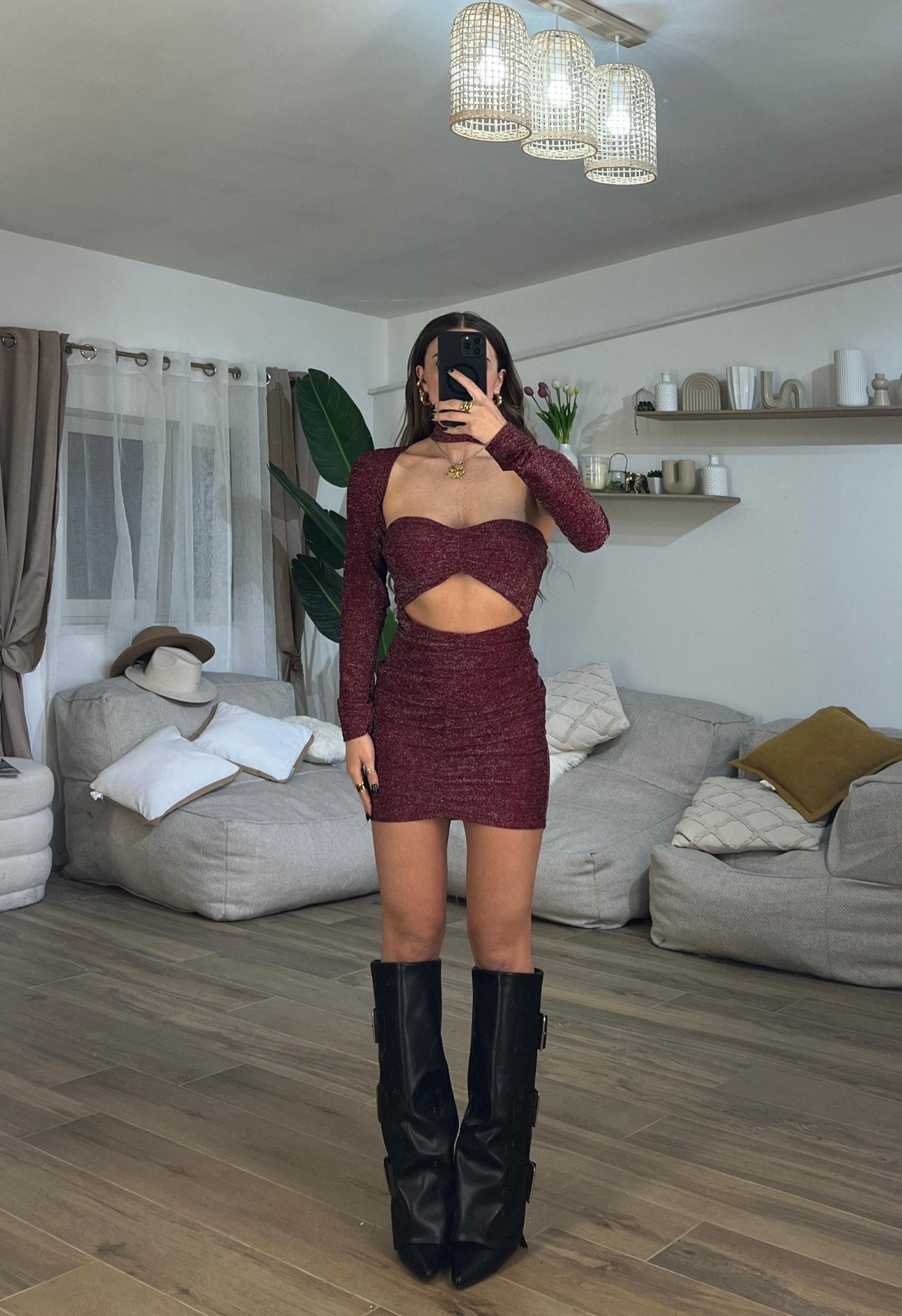 Vestito Jimena 18254 (wine) - Frida Shop