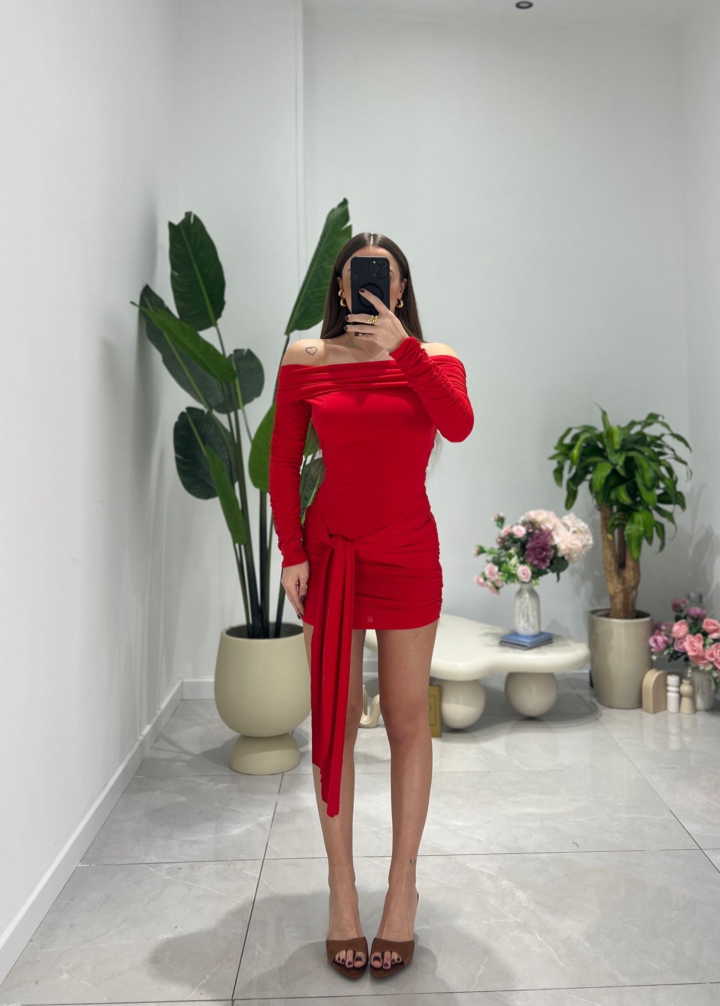 Vestito Milva FR - 9691 - ROSSO - Frida Shop